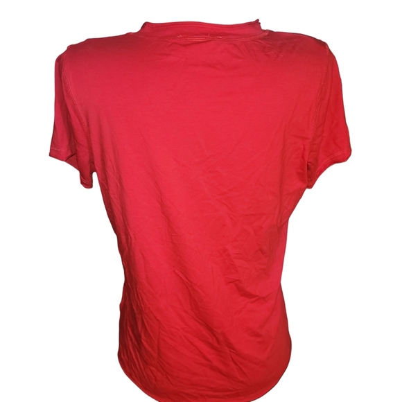 CoCo Y Club Red V-Neck Short Sleeve Top XL - Picture 5 of 6